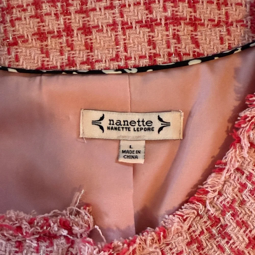 Nanette Lepore Tweed Jacket with Pearl and Gold Accents - Picture 4 of 8